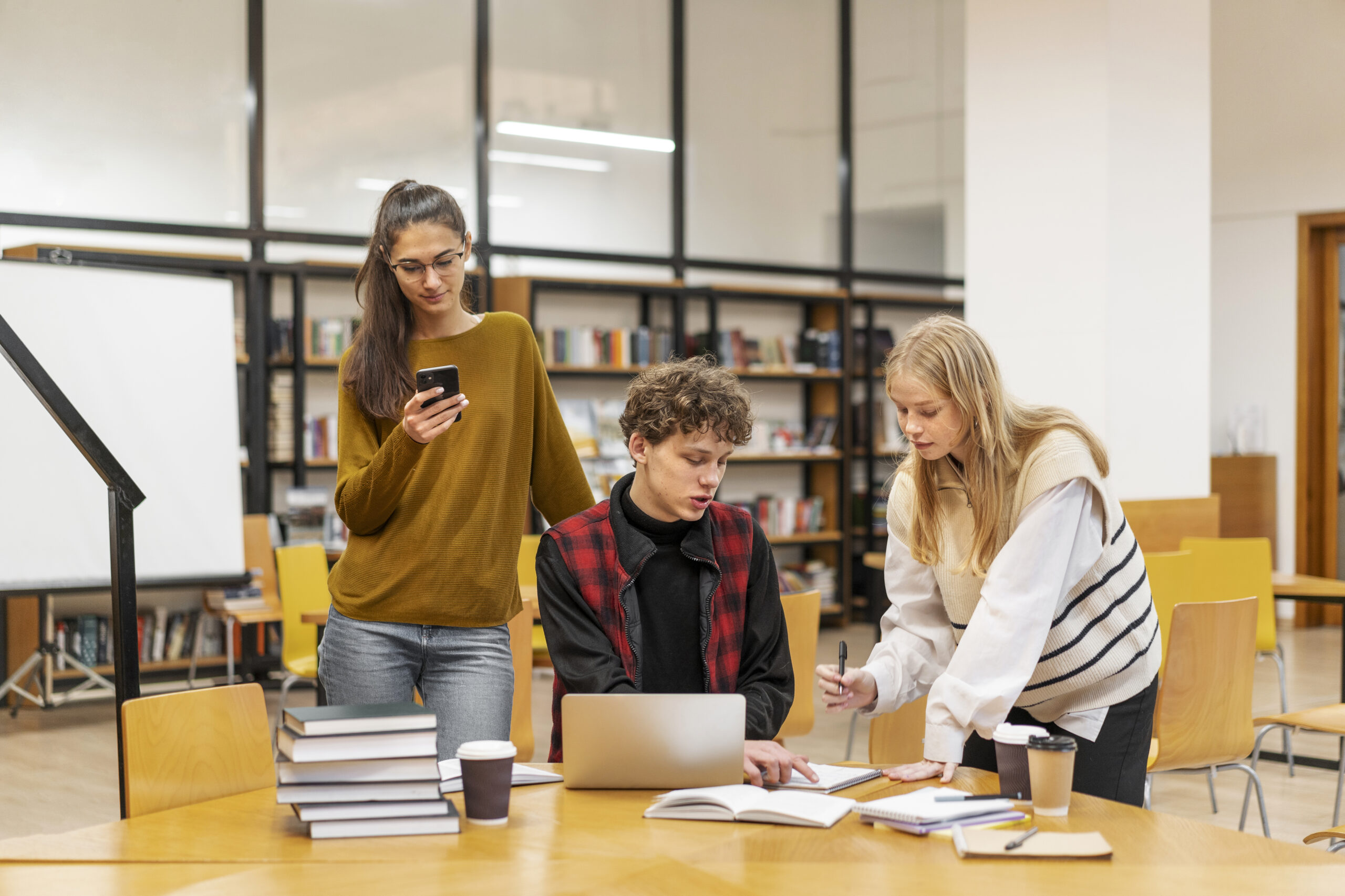 students working study group